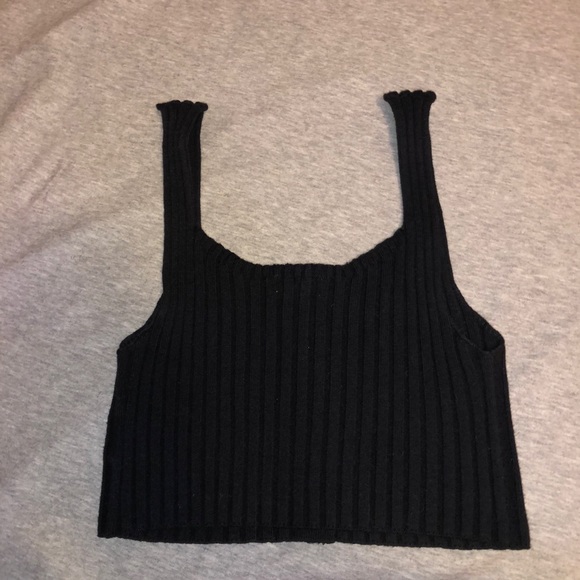 Silence+Noise Ribbed Cropped Tank w/ buttons - Picture 3 of 4